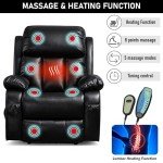 Blisswood Electric Massage Leather Recliner Armchair