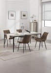 Set of 2 Brown Faux Leather Dining Chairs