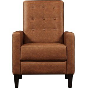 Brown Adjustable PU Leather Reclining Armchair
