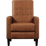 Brown Adjustable PU Leather Reclining Armchair