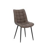 Set of 2 Brown Faux Leather Dining Chairs