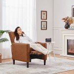 Brown Adjustable PU Leather Reclining Armchair