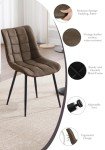 Set of 2 Brown Faux Leather Dining Chairs