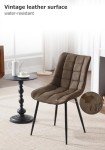 Set of 2 Brown Faux Leather Dining Chairs