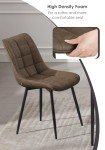 Set of 2 Brown Faux Leather Dining Chairs