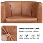 Yaheetech Brown PU Leather Accent Tub Chair
