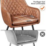 Modern Brown PU Leather Accent Dining Chairs - Set of 2