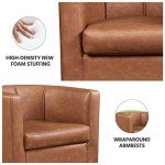 Yaheetech Brown PU Leather Accent Tub Chair