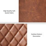 Modern Brown PU Leather Accent Dining Chairs - Set of 2