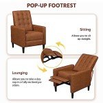Brown Adjustable PU Leather Reclining Armchair