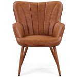 Retro Brown Leather Tub Chair for Living Spaces
