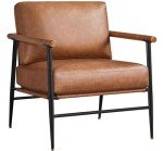 Yaheetech Modern PU Leather Accent Chair - Retro Brown