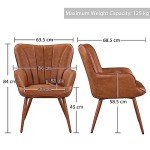 Retro Brown Leather Tub Chair for Living Spaces