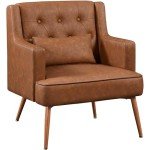 Stylish PU Leather Tub Armchair with Pillow