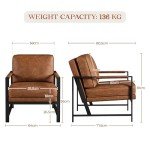 Light Brown Faux Leather Tub Chair for Home