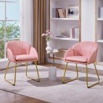 Modern Pink PU Leather Accent Tub Chair