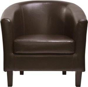 Brown PU Leather Tub Chair for Living Room