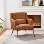 Stylish PU Leather Tub Armchair with Pillow