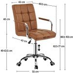 Retro Brown Mid Back Swivel Desk Chair