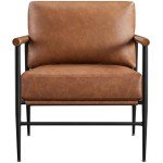 Yaheetech Modern PU Leather Accent Chair - Retro Brown