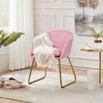 Modern Pink PU Leather Accent Tub Chair