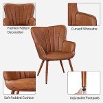 Retro Brown Leather Tub Chair for Living Spaces