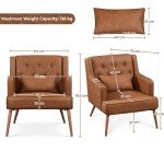 Stylish PU Leather Tub Armchair with Pillow