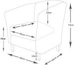 Brown PU Leather Tub Chair for Living Room