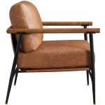 Yaheetech Modern PU Leather Accent Chair - Retro Brown
