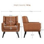 Retro Brown Button Tufted Accent Tub Chair