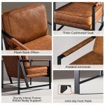 Light Brown Faux Leather Tub Chair for Home