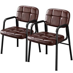 Yaheetech Ergonomic Leather Dining Chairs - Set of 2