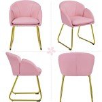Modern Pink PU Leather Accent Tub Chair