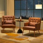 Stylish PU Leather Tub Armchair with Pillow