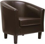 Brown PU Leather Tub Chair for Living Room