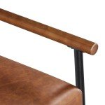 Yaheetech Modern PU Leather Accent Chair - Retro Brown