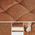 Retro Brown Mid Back Swivel Desk Chair