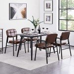 Yaheetech Ergonomic Leather Dining Chairs - Set of 2