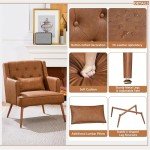 Stylish PU Leather Tub Armchair with Pillow