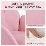 Modern Pink PU Leather Accent Tub Chair