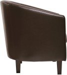 Brown PU Leather Tub Chair for Living Room