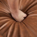 Retro Brown Button Tufted Accent Tub Chair