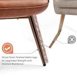 Yaheetech Modern Faux Leather Accent Chair, Brown