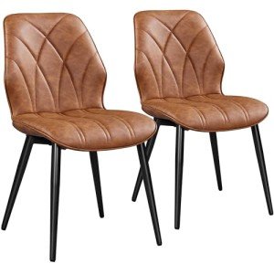 Modern Faux Leather Dining Chairs Set of 2