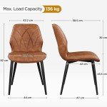 Modern Faux Leather Dining Chairs Set of 2