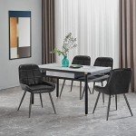 Set of 2 Ergonomic Faux Leather Dining Chairs