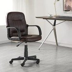 Ergonomic Faux Leather Office Desk Chair - Brown