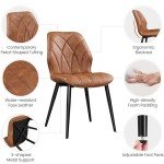 Modern Faux Leather Dining Chairs Set of 2