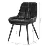 Set of 2 Ergonomic Faux Leather Dining Chairs