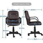 Ergonomic Faux Leather Office Desk Chair - Brown